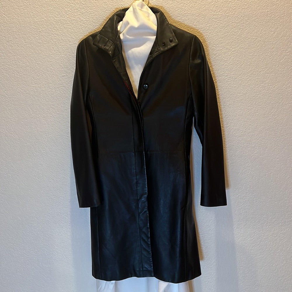 Leather Jacket - knee-length